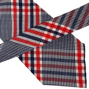 Vintage Tilman Seersucker Necktie Red Blue Plaid Checkered 50s 60s Retro Mid Mod